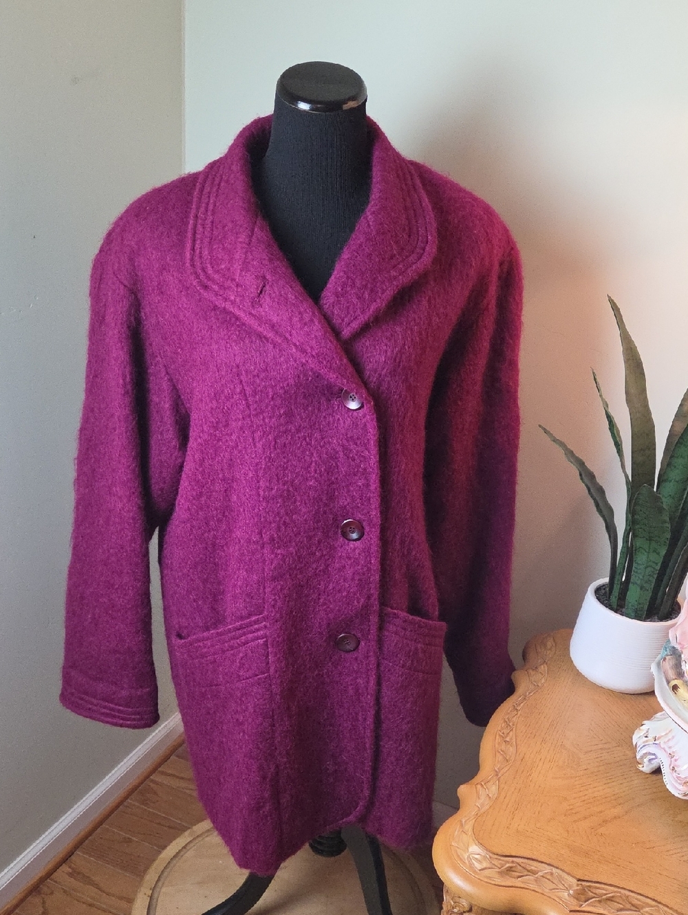 Vintage Mod 60s Mohair Wool Blend Coat Jacket